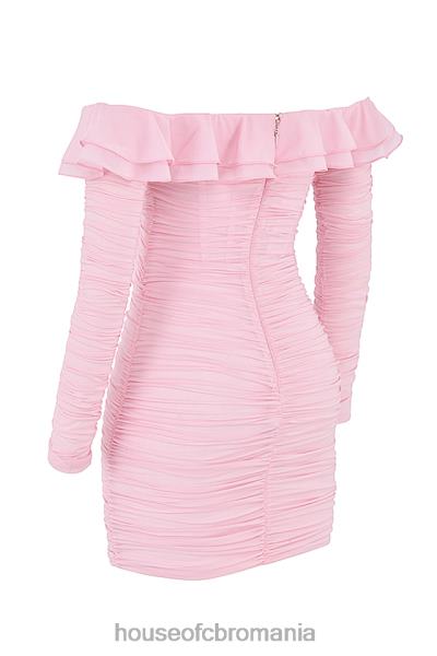îmbrăcăminte House of CB rochie mini eliza din matase adevarata roz zana X4F68496