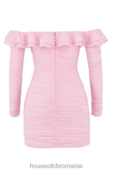 îmbrăcăminte House of CB rochie mini eliza din matase adevarata roz zana X4F68496