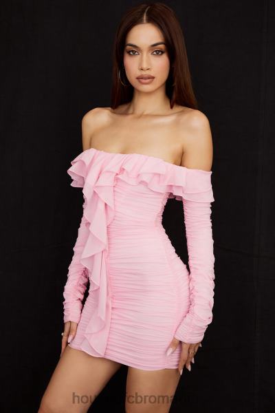 îmbrăcăminte House of CB rochie mini eliza din matase adevarata roz zana X4F68496