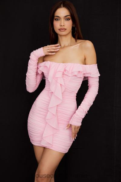 îmbrăcăminte House of CB rochie mini eliza din matase adevarata roz zana X4F68496