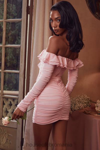 îmbrăcăminte House of CB rochie mini eliza din matase adevarata roz zana X4F68496