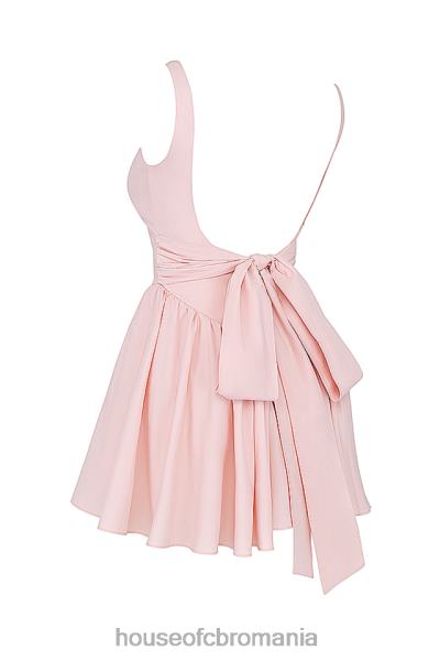 îmbrăcăminte House of CB rochie mini florianne moale peach bow X4F68178