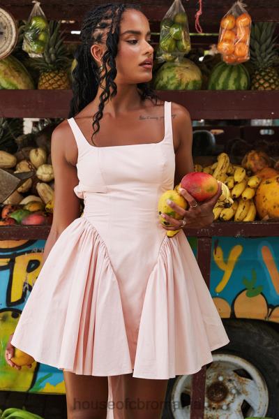 îmbrăcăminte House of CB rochie mini florianne moale peach bow X4F68178