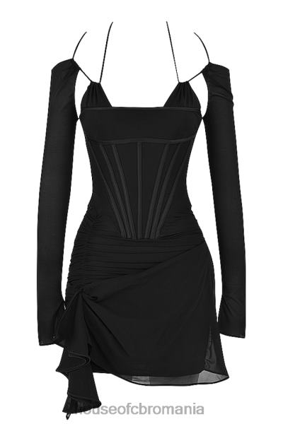 îmbrăcăminte House of CB rochie mini gianna neagra din matase adevarata corset X4F68501