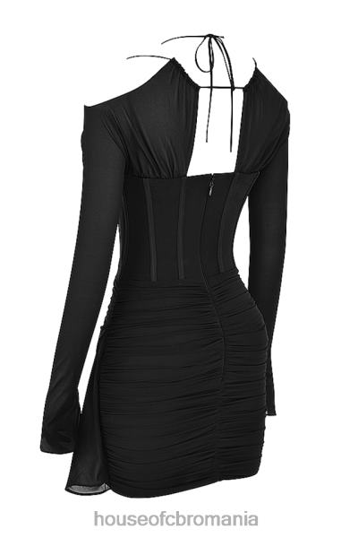 îmbrăcăminte House of CB rochie mini gianna neagra din matase adevarata corset X4F68501
