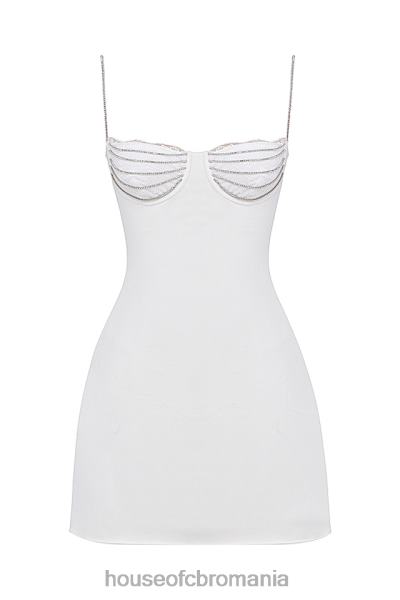 îmbrăcăminte House of CB rochie mini grace ivory cristalizat X4F68337