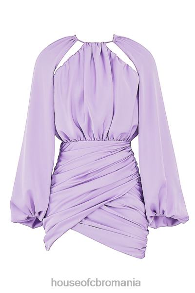 îmbrăcăminte House of CB rochie mini-kate orhideea din satin înfășurată în față X4F68458
