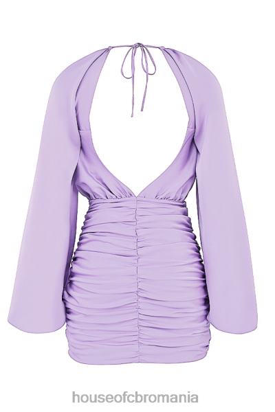 îmbrăcăminte House of CB rochie mini-kate orhideea din satin înfășurată în față X4F68458