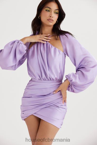 îmbrăcăminte House of CB rochie mini-kate orhideea din satin înfășurată în față X4F68458