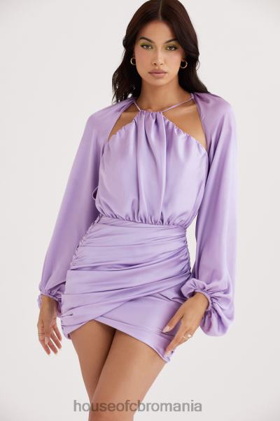 îmbrăcăminte House of CB rochie mini-kate orhideea din satin înfășurată în față X4F68458