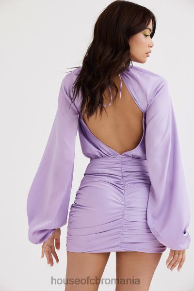 îmbrăcăminte House of CB rochie mini-kate orhideea din satin înfășurată în față X4F68458