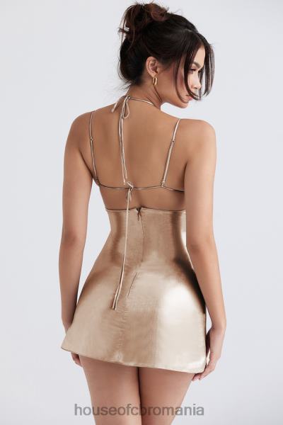 îmbrăcăminte House of CB rochie mini lucilla bej sclipitoare X4F68354
