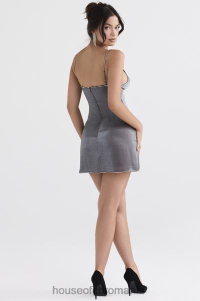 îmbrăcăminte House of CB rochie mini maisie grafit irizat X4F68333