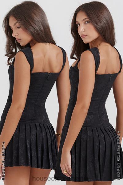 îmbrăcăminte House of CB rochie mini plisată neagră Talia X4F68142