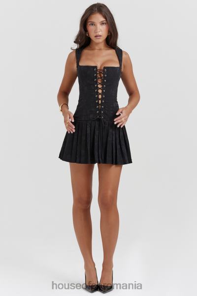 îmbrăcăminte House of CB rochie mini plisată neagră Talia X4F68142