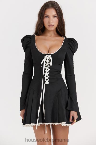 îmbrăcăminte House of CB rochie mini plisata negru si crem larisa X4F68161