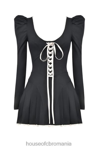 îmbrăcăminte House of CB rochie mini plisata negru si crem larisa X4F68161