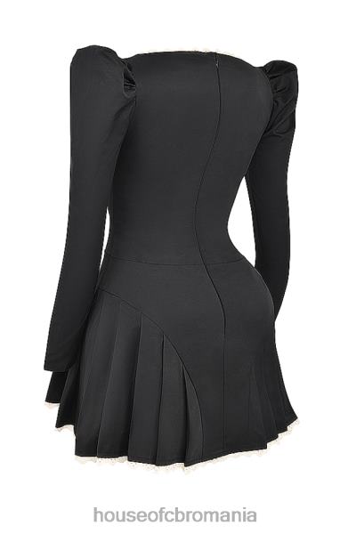 îmbrăcăminte House of CB rochie mini plisata negru si crem larisa X4F68161
