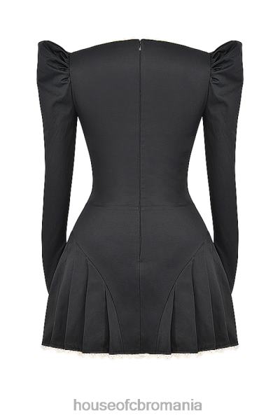 îmbrăcăminte House of CB rochie mini plisata negru si crem larisa X4F68161