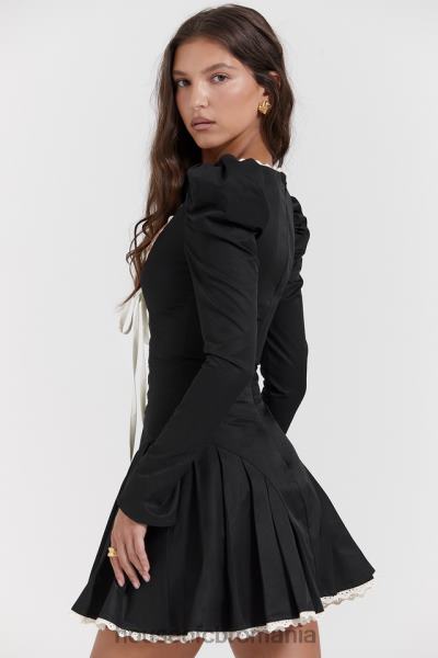 îmbrăcăminte House of CB rochie mini plisata negru si crem larisa X4F68161