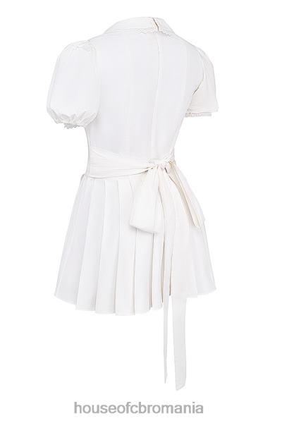îmbrăcăminte House of CB rochie mini plisata piera alba X4F68218