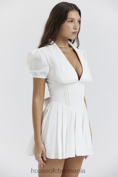 îmbrăcăminte House of CB rochie mini plisata piera alba X4F68218