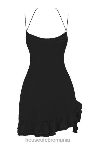 îmbrăcăminte House of CB rochie mini rossella neagra cu volane X4F68419