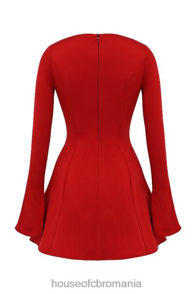 îmbrăcăminte House of CB rochie mini sacha rosu satin X4F68352