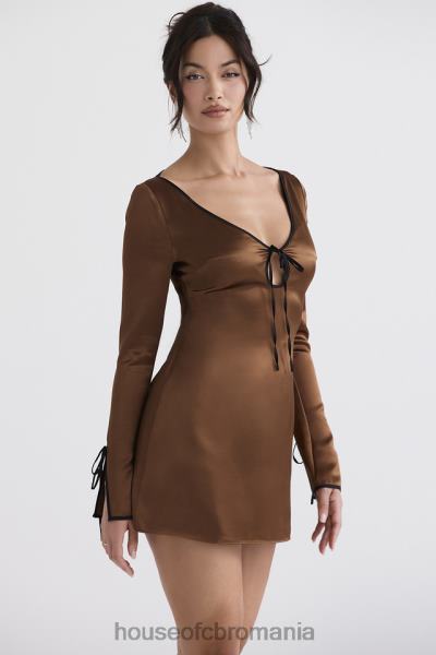 îmbrăcăminte House of CB rochie mini sakina copper satin X4F68322