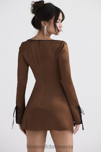 îmbrăcăminte House of CB rochie mini sakina copper satin X4F68322