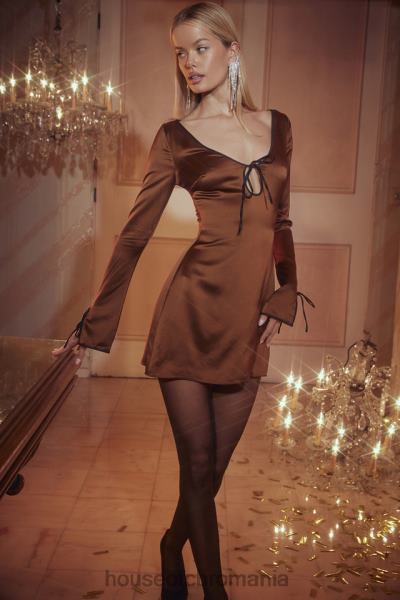 îmbrăcăminte House of CB rochie mini sakina copper satin X4F68322