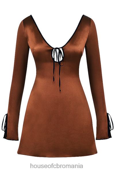 îmbrăcăminte House of CB rochie mini sakina copper satin X4F68322