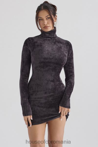 îmbrăcăminte House of CB rochie mini taya chenille cărbune X4F68314
