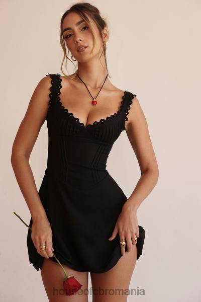 îmbrăcăminte House of CB rochie mini tilly neagră pin tuck X4F68231