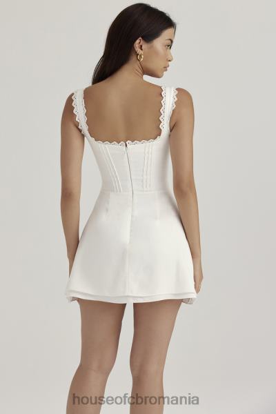 îmbrăcăminte House of CB rochie mini-tilly white pin tuck X4F68399