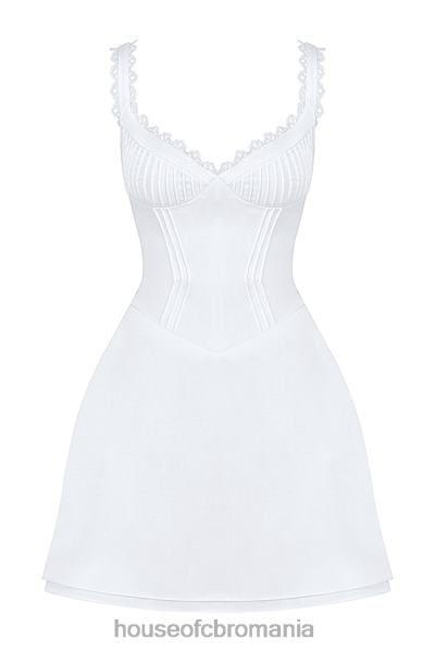 îmbrăcăminte House of CB rochie mini-tilly white pin tuck X4F68399