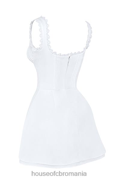 îmbrăcăminte House of CB rochie mini-tilly white pin tuck X4F68399