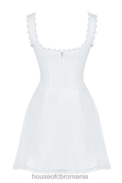 îmbrăcăminte House of CB rochie mini-tilly white pin tuck X4F68399