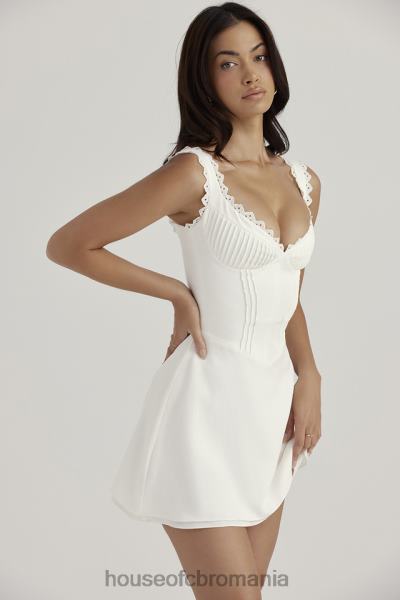 îmbrăcăminte House of CB rochie mini-tilly white pin tuck X4F68399