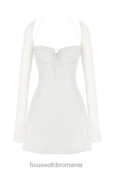 îmbrăcăminte House of CB rochie mini tip babydoll din sifon ivoire X4F68482