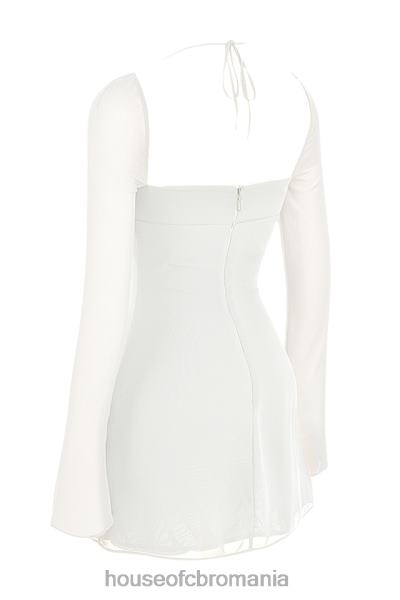 îmbrăcăminte House of CB rochie mini tip babydoll din sifon ivoire X4F68482