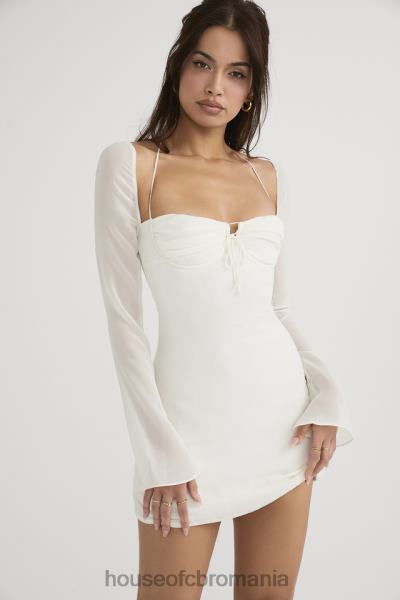 îmbrăcăminte House of CB rochie mini tip babydoll din sifon ivoire X4F68482