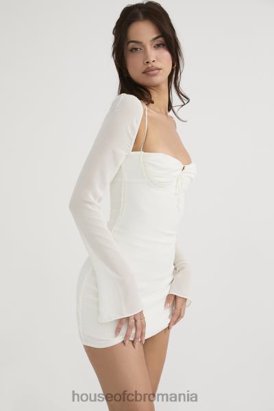 îmbrăcăminte House of CB rochie mini tip babydoll din sifon ivoire X4F68482