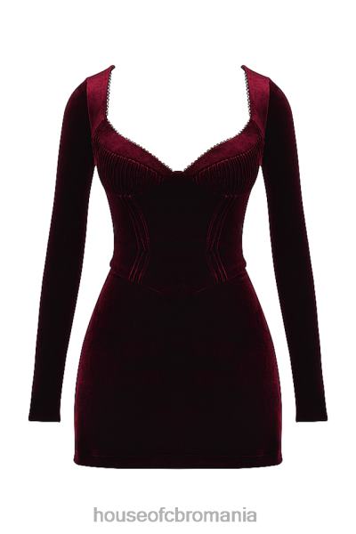 îmbrăcăminte House of CB rochie mini veronica black cherry pin tuck X4F68309