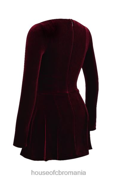 îmbrăcăminte House of CB rochie mini veronica black cherry pin tuck X4F68309