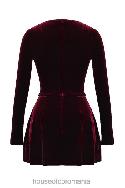 îmbrăcăminte House of CB rochie mini veronica black cherry pin tuck X4F68309