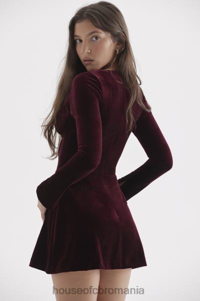 îmbrăcăminte House of CB rochie mini veronica black cherry pin tuck X4F68309