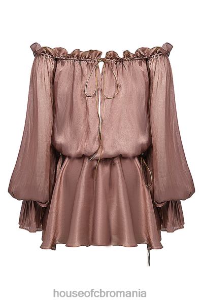 îmbrăcăminte House of CB rochie chaya hazelnut cu umeri X4F68177