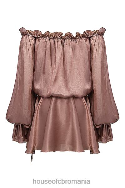 îmbrăcăminte House of CB rochie chaya hazelnut cu umeri X4F68177
