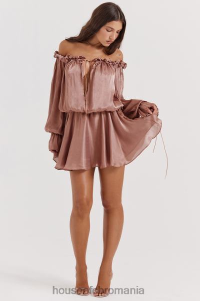 îmbrăcăminte House of CB rochie chaya hazelnut cu umeri X4F68177